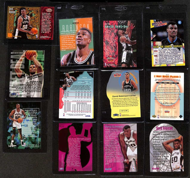 (21) David Robinson Cards - Mostly Inserts w. Ultra Scoring King, Board Games, Total O, Mega Heroes, (2) Rim Rockers, Hot Spot Floor, +