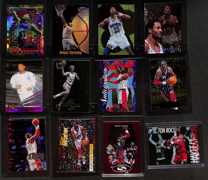 (41) Basketball Cards - Mostly Inserts w. Mourning, Bird, Olajuwon, Stockton, Barkley, Ewing, G. Payton, +