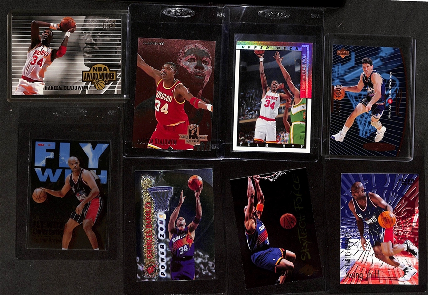 (41) Basketball Cards - Mostly Inserts w. Mourning, Bird, Olajuwon, Stockton, Barkley, Ewing, G. Payton, +
