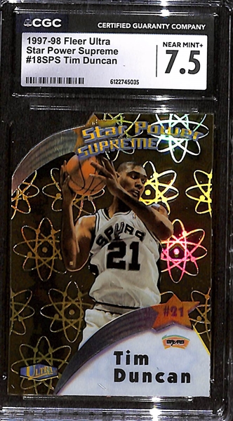 1997 Ultra Star Power Supreme Rookie Tim Duncan #18 CGC 7.5 (RARE Pack Odds 1:5760)