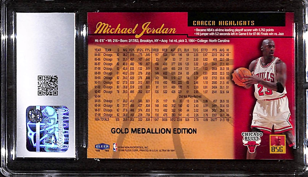 1998-99 Fleer Ultra Gold Medallion Michael Jordan #85G Graded CGC 9