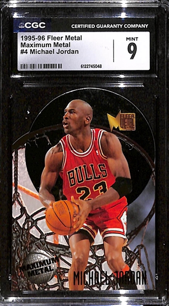 1995-96 Fleer Metal Maximum Metal Michael Jordan #4 Graded CGC 9