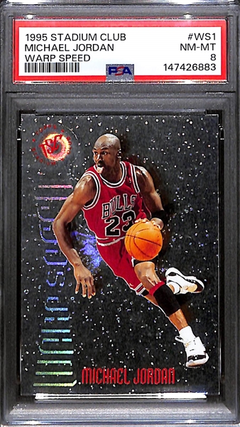 1995-96 Topps Stadium Club Warp Speed Michael Jordan #WS1 Graded PSA 8