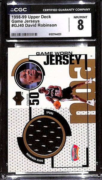 1998-99 Upper Deck Game Jerseys David Robinson #GJ40 Graded CGC 8