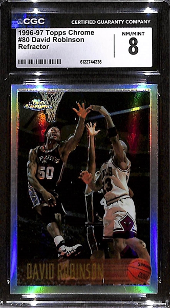 1996-97 Topps Chrome David Robinson (w. Michael Jordan) #80 Refractor Graded CGC 8