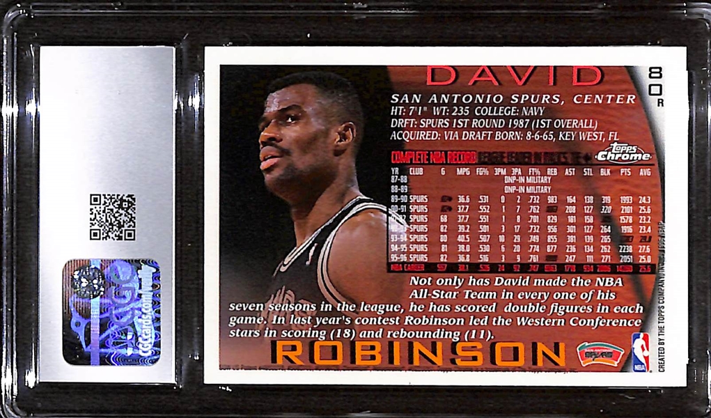 1996-97 Topps Chrome David Robinson (w. Michael Jordan) #80 Refractor Graded CGC 8