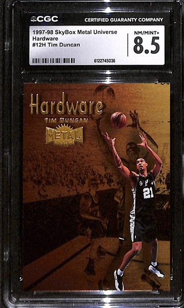 1997-98 Skybox Metal Universe Hardware Tim Duncan Rookie Graded CGC 8.5