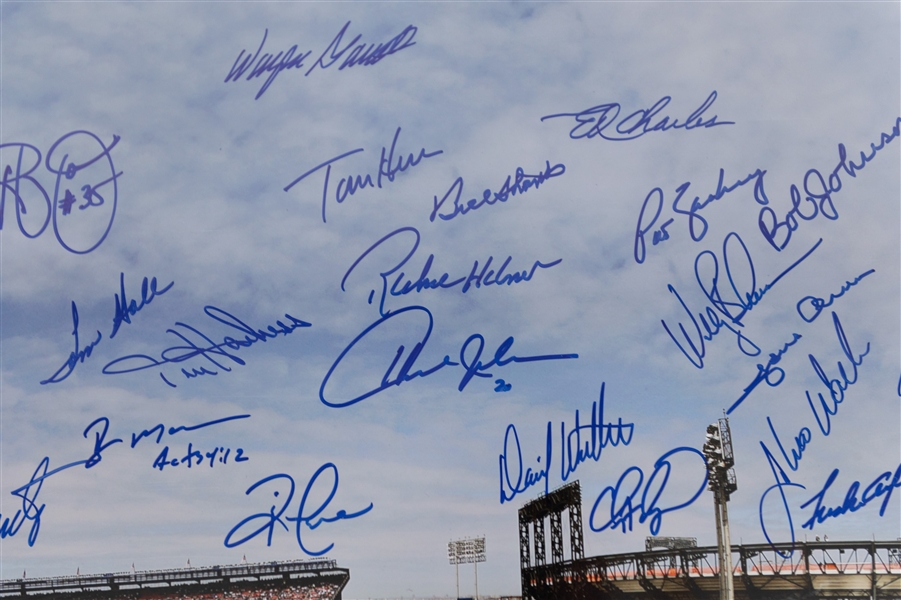 Baseball Memorabilia Lot with NY Mets Great Multi-Signed Photograph w. 27 Signatures incl. Wally Backman, Todd Zeile, Tom Herr, Art Howe, + (Beckett Letter of Authenticity)
