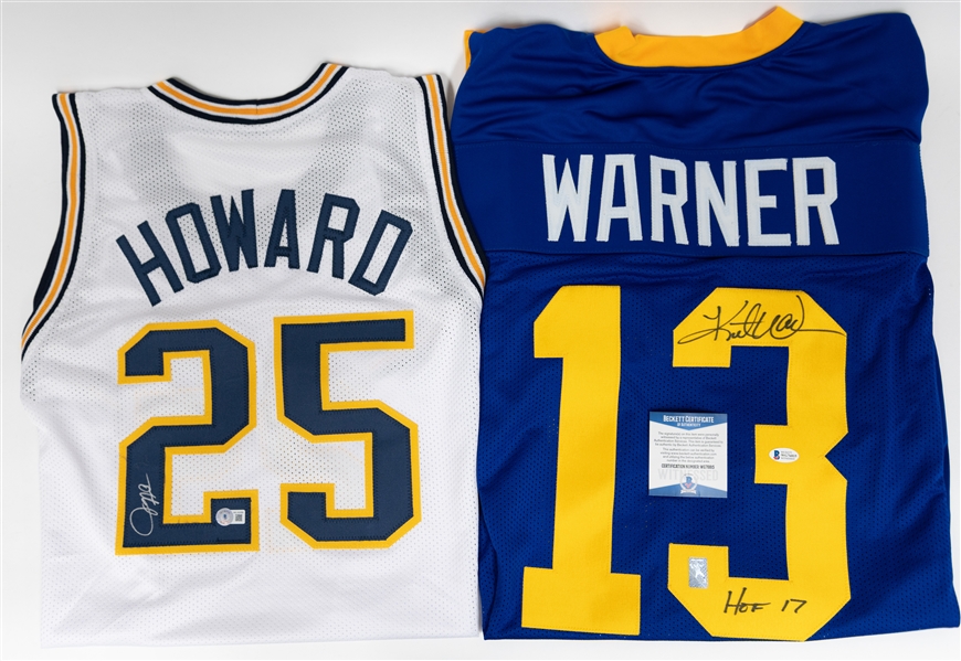 Lot of (2) BAS Signed Jerseys w. Kurt Warner & Juwan Howard  