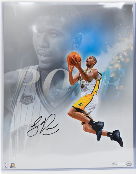 Lot of (2) Signed (UDA) 16x20 Photographs w. Jalen Rose #/75 & Justin Edwards