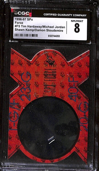 1996-97 Fleer Metal Steel Slammin' #6 Michael Jordan CGC 8.5 & 1996-97 SPx Force #5 Michael Jordan CGC 8