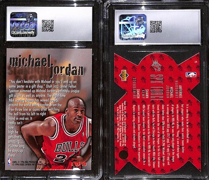 1996-97 Fleer Metal Steel Slammin' #6 Michael Jordan CGC 8.5 & 1996-97 SPx Force #5 Michael Jordan CGC 8