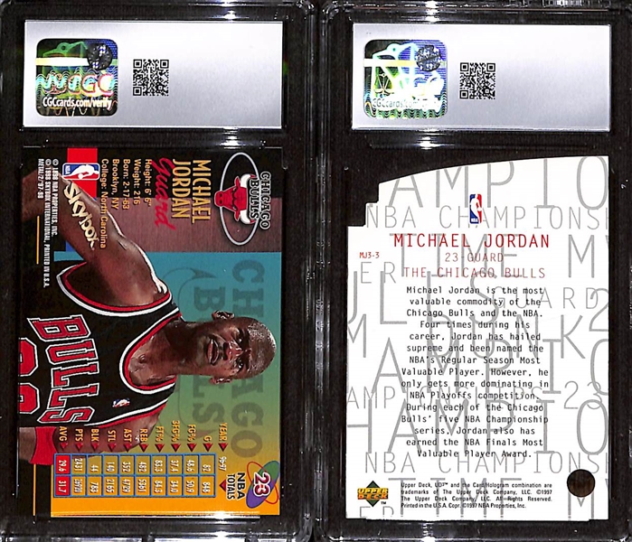 1997-98 Metal Universe Champion Michael Jordan #23 CGC 10 & 1997-98 UD3 MJ3 Michael Jordan #MJ3-3 CGC 8.5