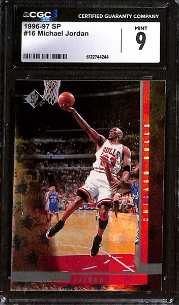 (2) CGC Graded 1996-97 SP Michael Jordan #16 CGC 9 & Sample CGC 8.5