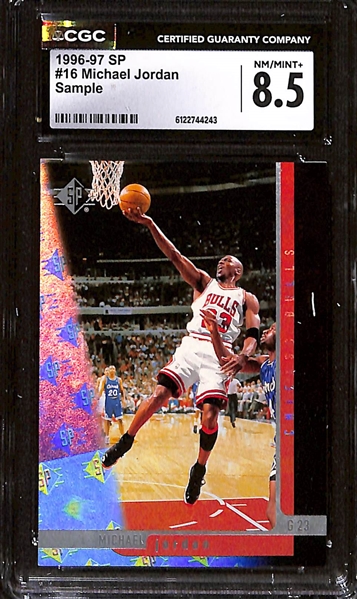 (2) CGC Graded 1996-97 SP Michael Jordan #16 CGC 9 & Sample CGC 8.5