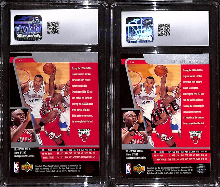 (2) CGC Graded 1996-97 SP Michael Jordan #16 CGC 9 & Sample CGC 8.5