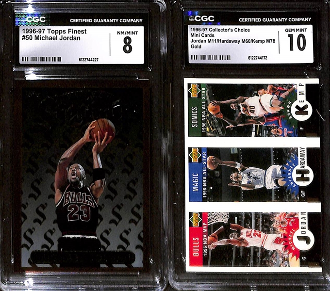 Lot of (4) CGC Graded Michael Jordan Cards w. 1996-97 Fleer Metal #11 CGC 9