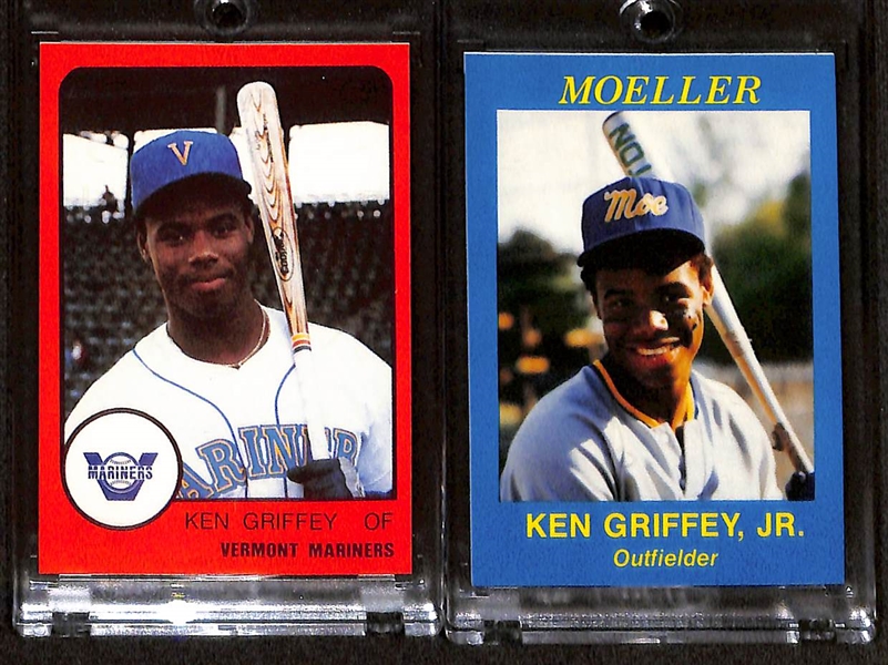 Lot of (4) Baseball Cards w. (2) Ken Griffey Jr & (2) Autographed Andruw Jones