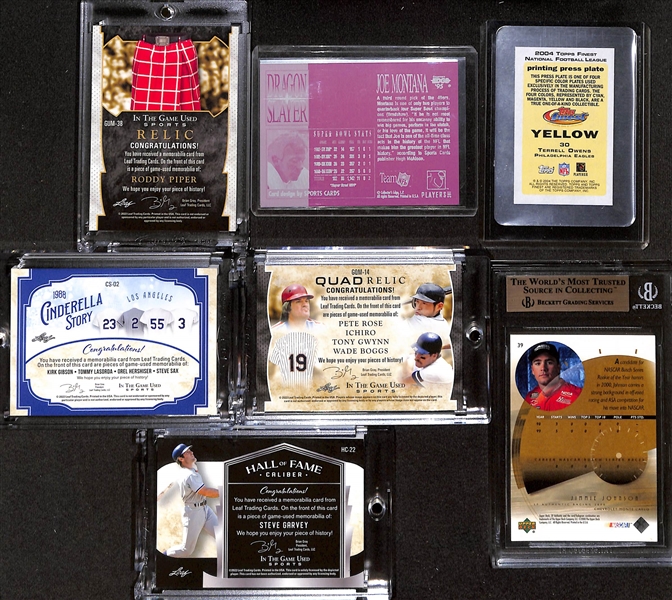 Lot of (7) Football, Baseball, Racing, Wrestling Cards w. Roddy Piper, Joe Montana, +