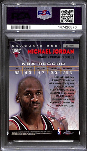 1997 Topps Chrome Michael Jordan Season's Best Refractor #6 Graded PSA 8