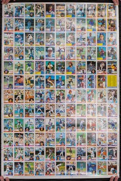 Lot of (3) Uncut 1983 Topps Sheets w. Gwynn & Boggs Rookie Cards & (1) Uncut 1983 Topps Leader Card Sheet of (6) 9-Card Sets