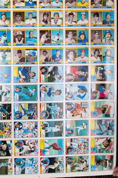 Lot of (3) Uncut 1983 Topps Sheets w. Gwynn & Boggs Rookie Cards & (1) Uncut 1983 Topps Leader Card Sheet of (6) 9-Card Sets