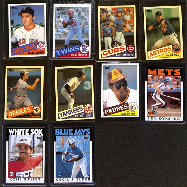 Lot of (4) Topps Baseball Complete Sets w. 1983, (2) 1985, 1986 w. 1983 Ryne Sandberg RC PSA 8