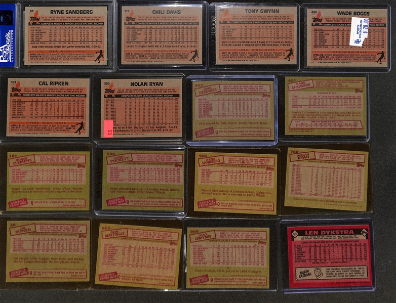 Lot of (4) Topps Baseball Complete Sets w. 1983, (2) 1985, 1986 w. 1983 Ryne Sandberg RC PSA 8