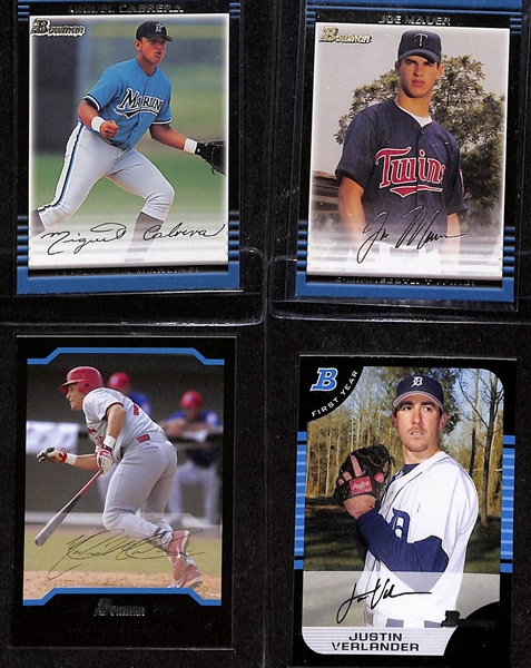 2002 Bowman, 2004, & 2005 Bowman Baseball Complete Sets w. 2002 Miguel Cabrera, 2002 Joe Mauer, 2004 Yadier Molina, 2005 Justin Verlander