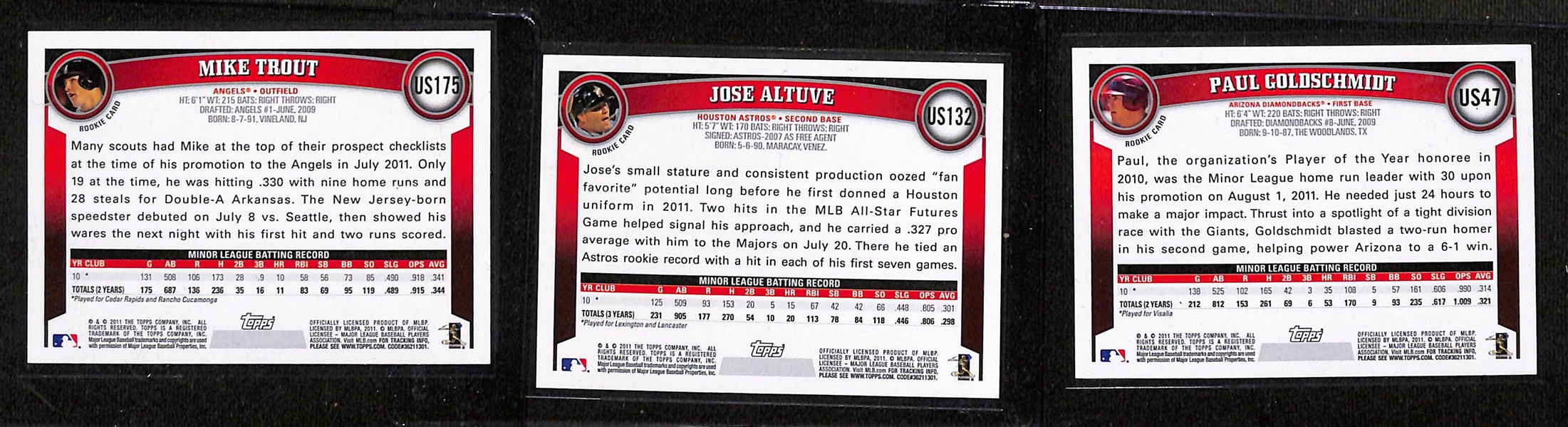 2011 Topps Baseball Update Series Complete Set of 330 Cards w. Mike Trout Rookie Card