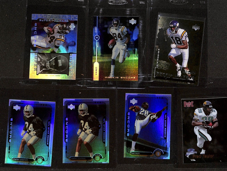 (18) Football Rookie Cards w. (5) Peyton Manning Rookies & (9) Randy Moss Rookies