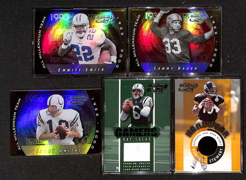 2001 Quantum Leaf Football w. Tom Brady Rookie Card