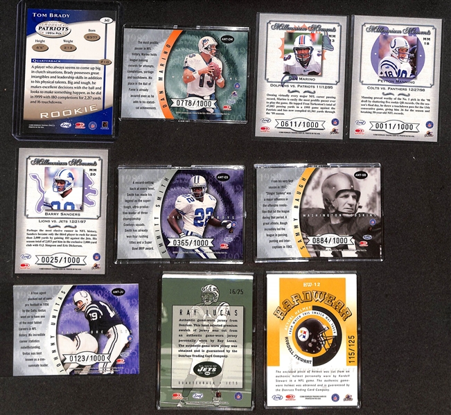 2001 Quantum Leaf Football w. Tom Brady Rookie Card