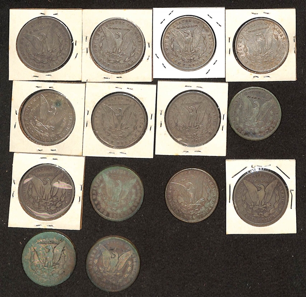 Lot of (14) 1878-1887 Morgan Silver Dollars