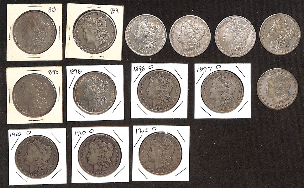 Lot of (14) 1888-1902 Morgan Silver Dollars