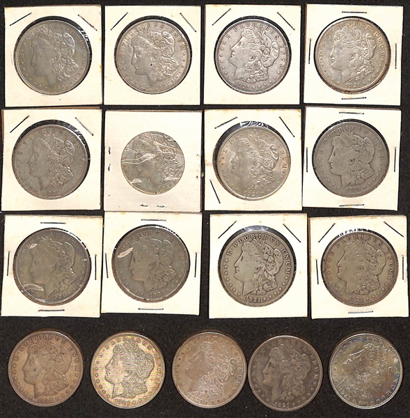 Lot of (17) 1921 Morgan Silver Dollars