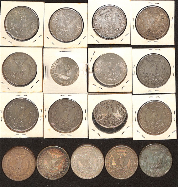 Lot of (17) 1921 Morgan Silver Dollars