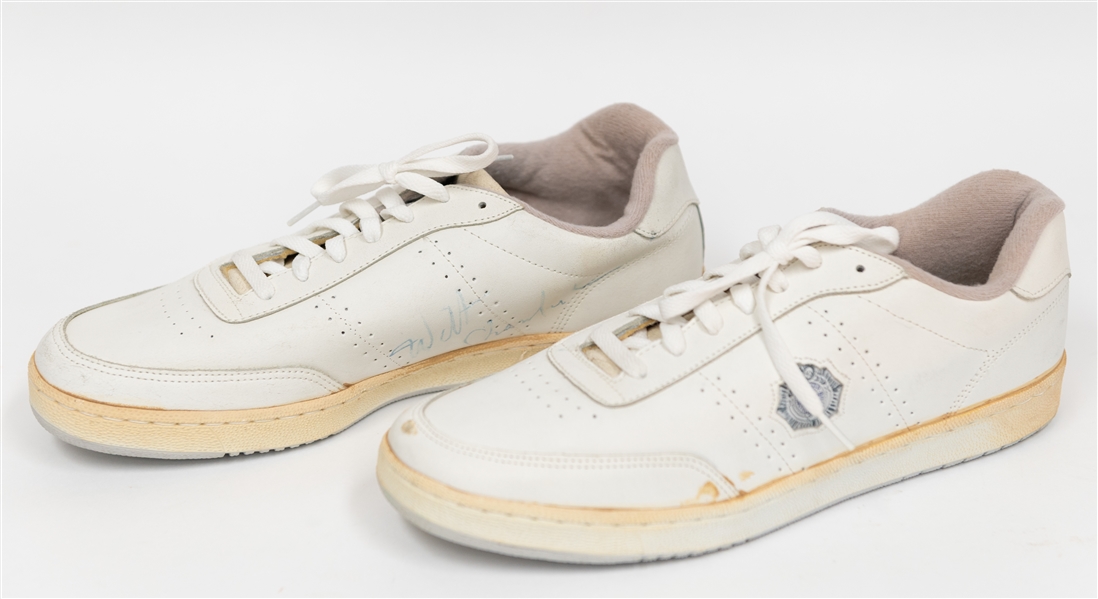Wilt Chamberlain Signed Sneaker - Includes Both MacGregor Shoes w. One Autographed by Wilt (JSA Auction Letter)