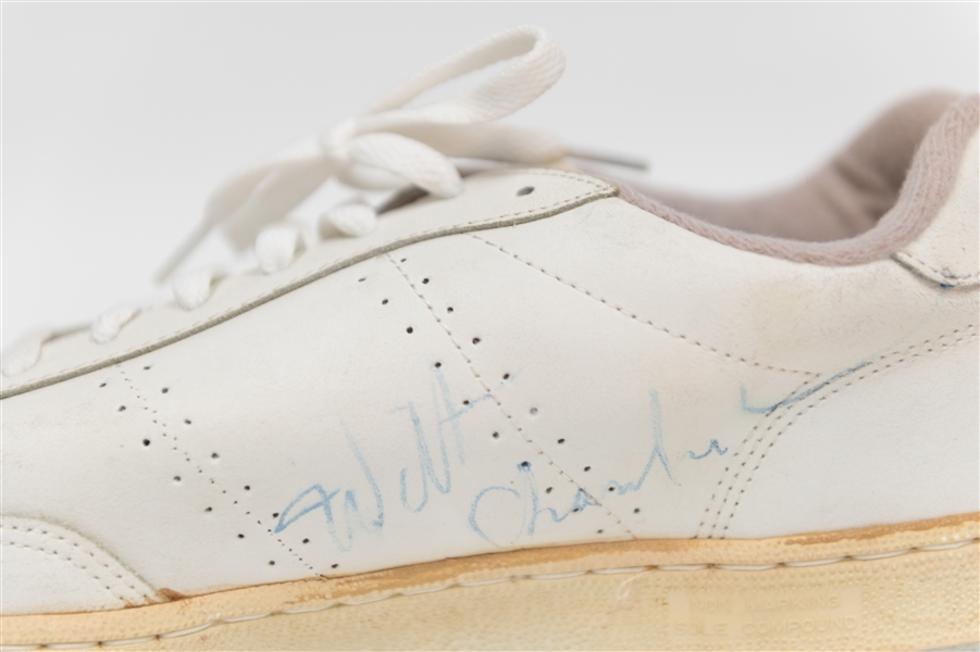 Wilt Chamberlain Signed Sneaker - Includes Both MacGregor Shoes w. One Autographed by Wilt (JSA Auction Letter)