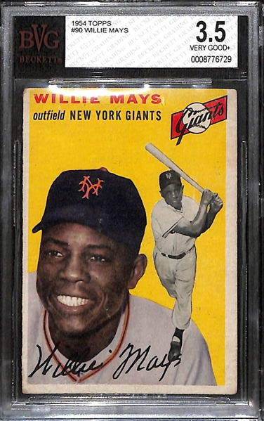 1954 Topps #90 Willie Mays BVG 3.5