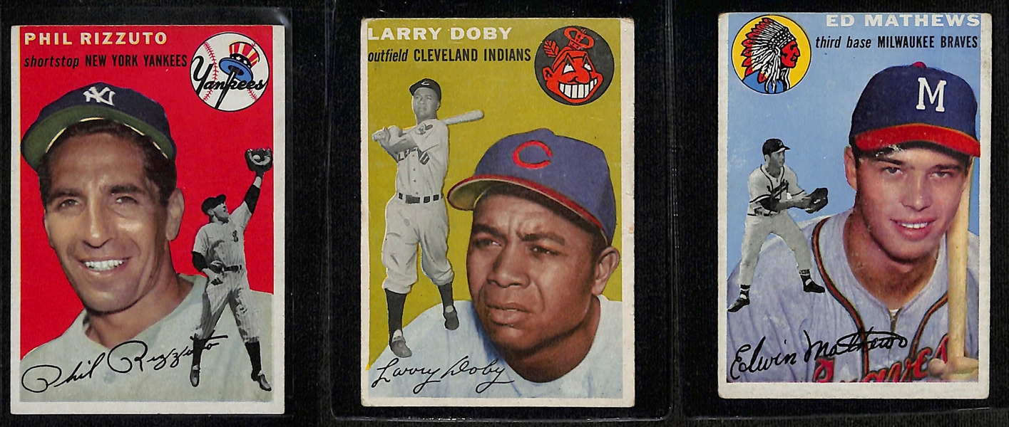 1954 Topps Baseball Near Complete Set (241 of 250 Cards) w. Duke Snider & Warren Spahn