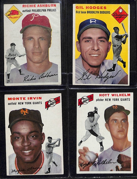1954 Topps Baseball Near Complete Set (241 of 250 Cards) w. Duke Snider & Warren Spahn
