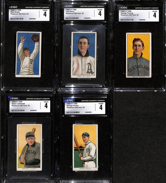 (11) CGC Graded 1909-11 T206 Tobacco Cards (Each Graded 4.0) - Paskert, D. Bush, Bergen, B. Donovan, Mitchell, Killian, Knabe, Barry, Perring, Liebhardt, Hunter