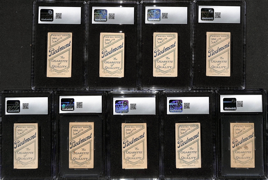 (9) CGC Graded 1909-11 T206 Minor League Cards (Each Graded CGC 4.0) - B. Hart, Schlafly, Brain, Rudolph, Casey, Anderson, Downs, Pickering, Nattress