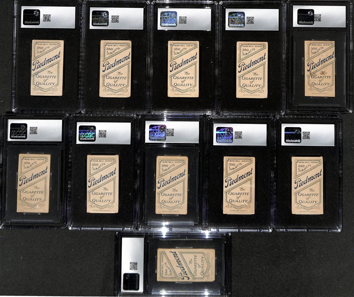 (11) CGC Graded 1909-11 T206 Minor League Cards - Flanagan (2.5), Maloney (2.5), Moeller (2.5), Beckley (2.5), Nattress (2.5), Hoffman (1.5), Orth (2.0), F. Delehanty (1.5), Cross (1.5), Brashear...