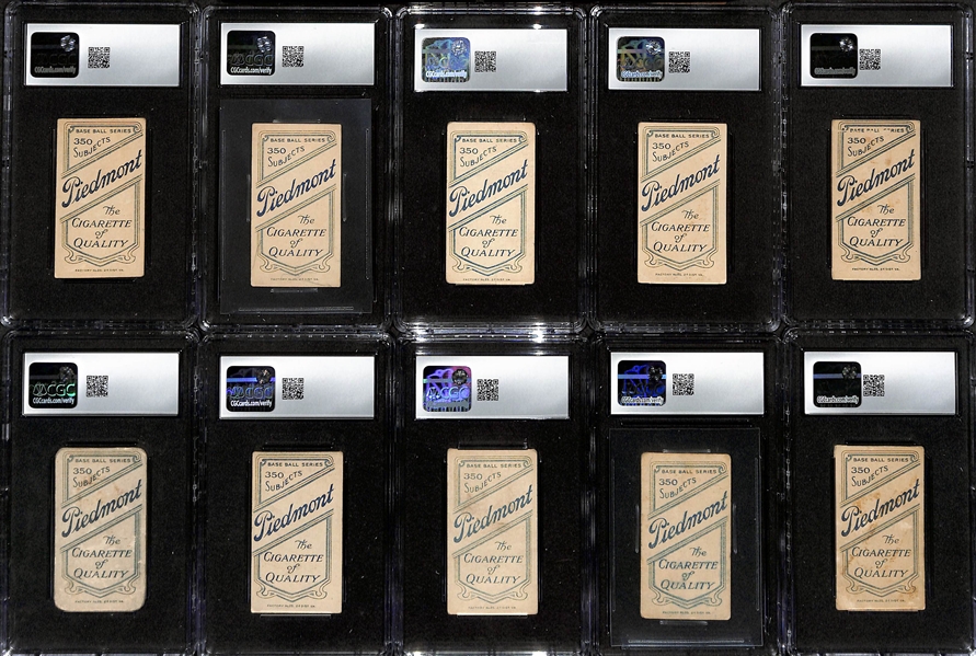 (10) CGC Graded 1909-11 T206 Cards - Krause (2.0), D. Jones (2.0), Powell (2.0), Summers (2.0), Killian (2.0), McIntyre (1.0), Hartsel (2.0), Warhop (2.0), Quinn (2.0), Milan (1.5)