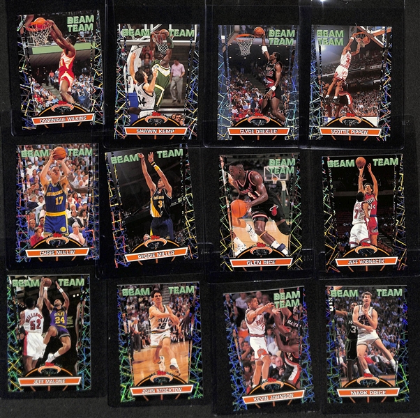 1992-93 Topps Stadium Club Beam Team Members Only Complete 21-Card Set w. Michael Jordan (SGC 8) & Shaquille O'Neal Rookie (SGC 7)