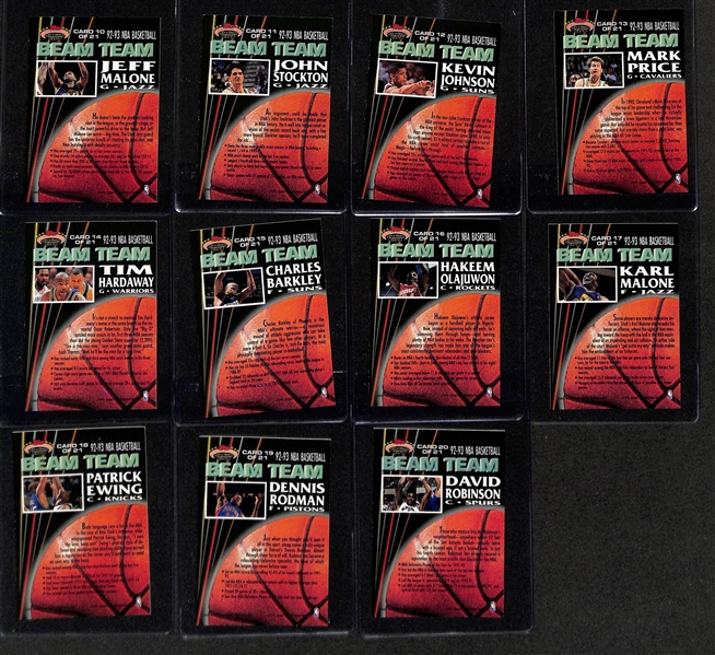 1992-93 Topps Stadium Club Beam Team Members Only Complete 21-Card Set w. Michael Jordan (SGC 8) & Shaquille O'Neal Rookie (SGC 7)