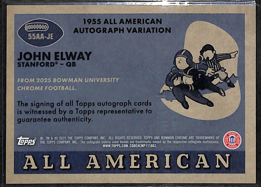2025 Bowman Chrome U John Elway All-American Autograph Variation #5/5