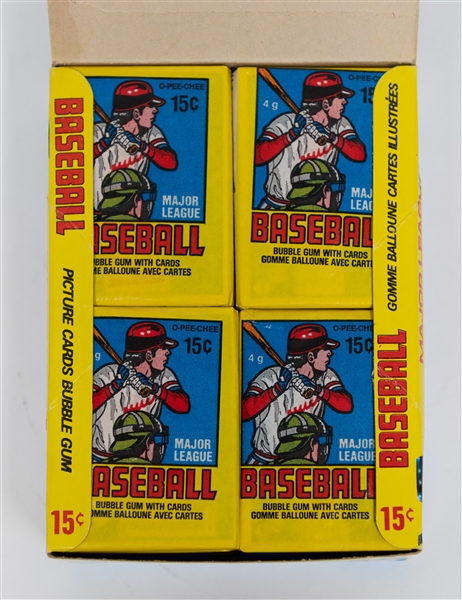 1979 O-Pee-Chee Baseball Unopened Wax Box - 35 Sealed Packs (Missing One Pack - Ozzie Smith Rookie Year)